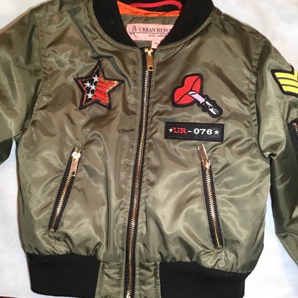 Urban republic girls collection patchwork army green jacket size 6X - Picture 2 of 8